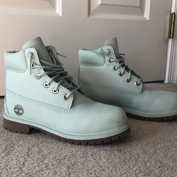 mint green timberlands